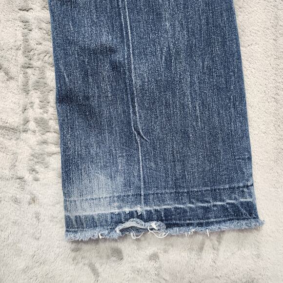 Maurices Jeans Womens 5/6 Blue Low Rise Bootcut Raw Released Hem Stretch Denim - Picture 5 of 16